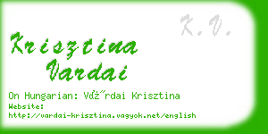 krisztina vardai business card